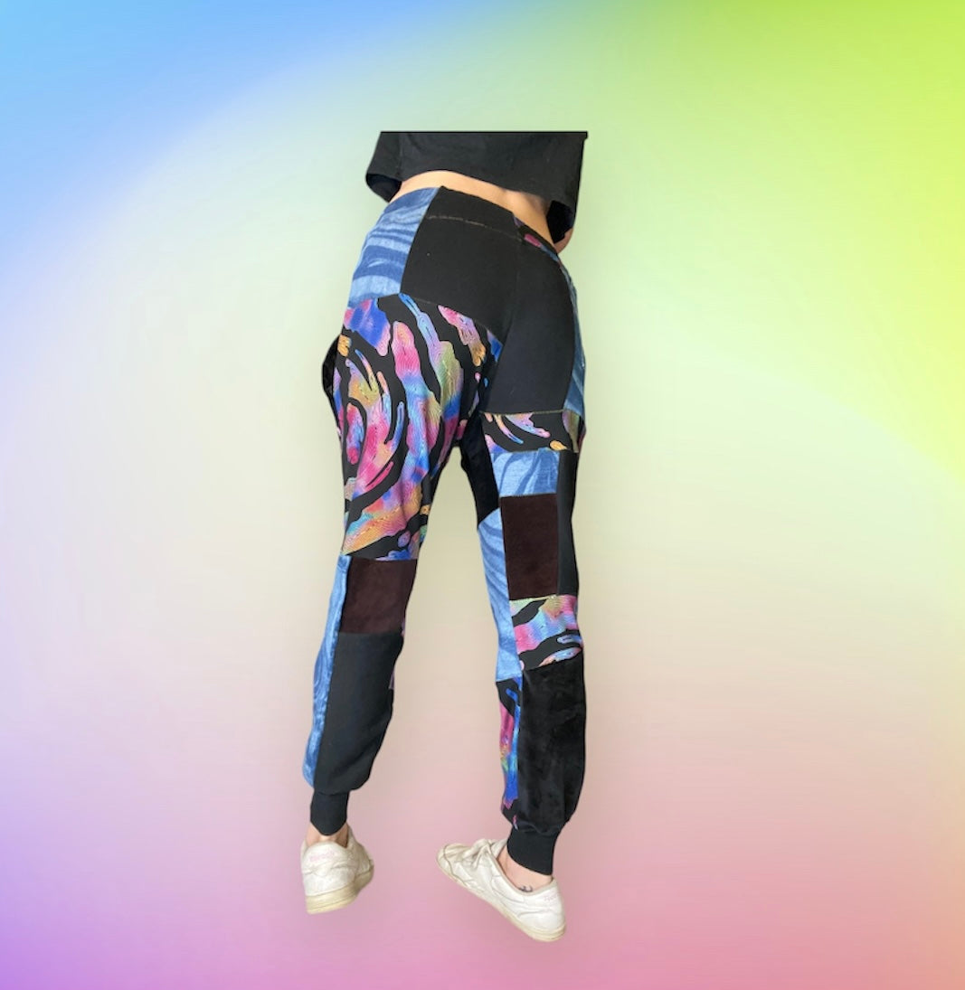 Patchwork jogger pants