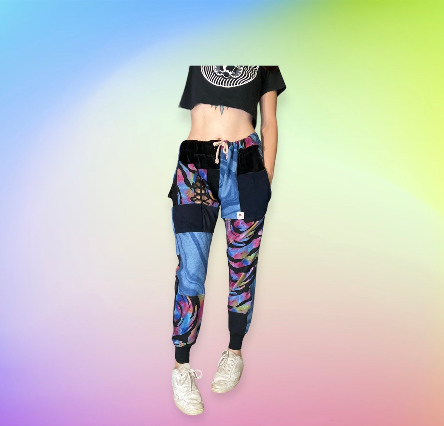 Patchwork jogger pants